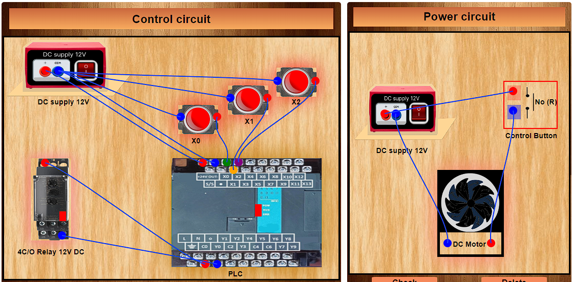 Connections of Control and Power Circuit